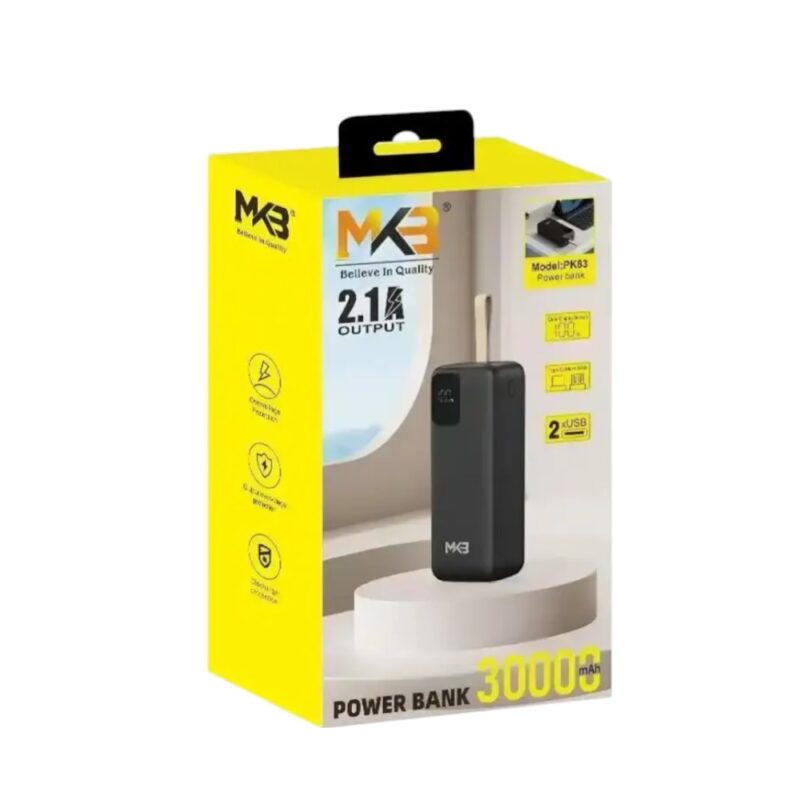 MKB PK83 2.1A 30000mAh Fast Charging Power Bank - Azzan online shopping