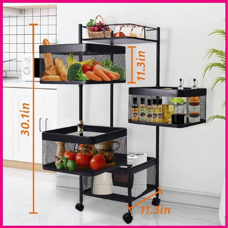 4 Layer Square Shape Kitchen Rack - Azzan online shopping