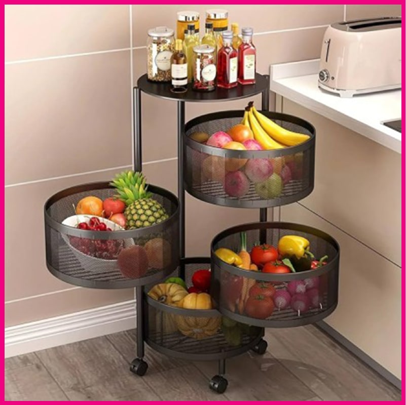 4 Layer Round Shape Kitchen Rack - Azzan online shopping
