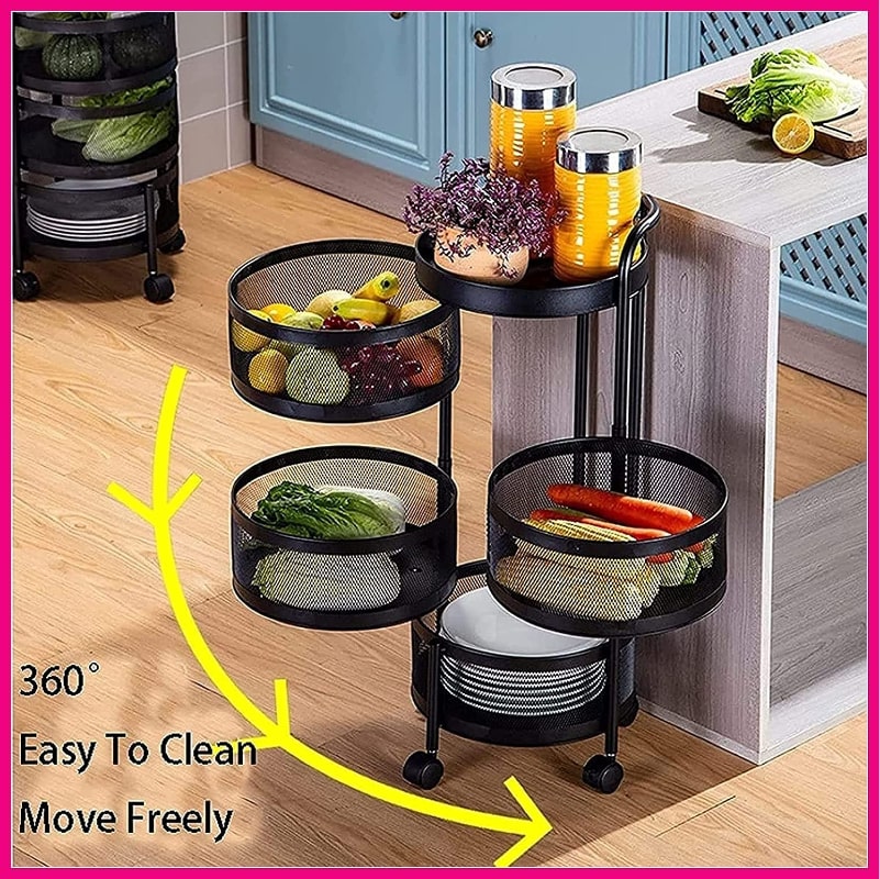 4 Layer Round Shape Kitchen Rack - Azzan online shopping