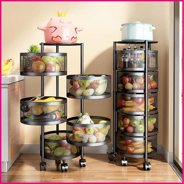 5 Layer Round Shape Kitchen Rack - Azzan online shopping