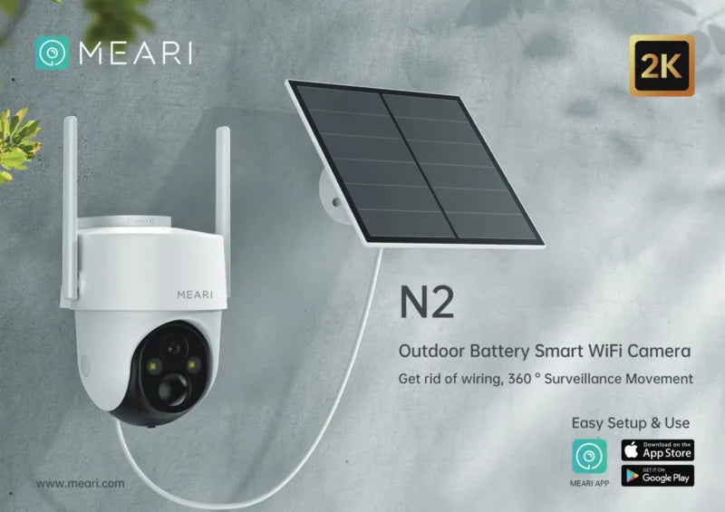 Meari V1 3MP Outdoor 4G PTZ Camera With Battery & Solar Panel - Azzan online shopping