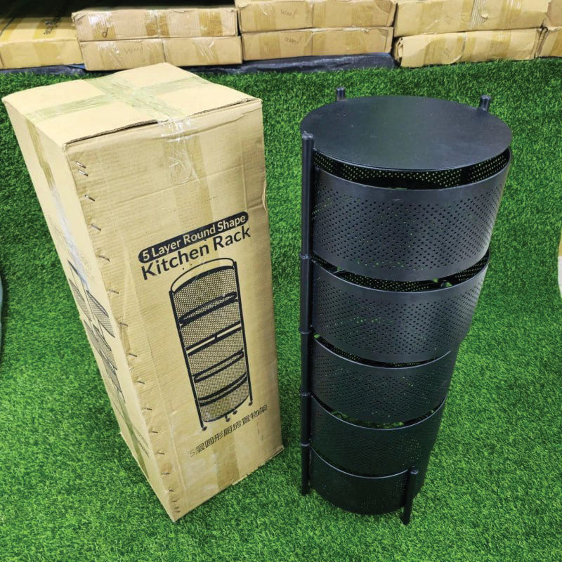 5 Layer Round Shape Kitchen Rack - Azzan online shopping