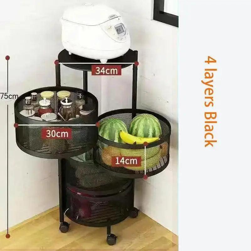 4 Layer Round Shape Kitchen Rack - Azzan online shopping
