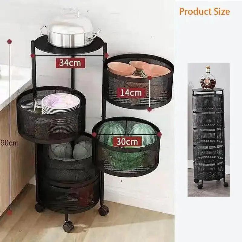 5 Layer Round Shape Kitchen Rack - Azzan online shopping