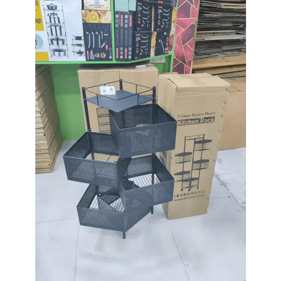 5 Layer Square Shape Kitchen Rack - Azzan online shopping