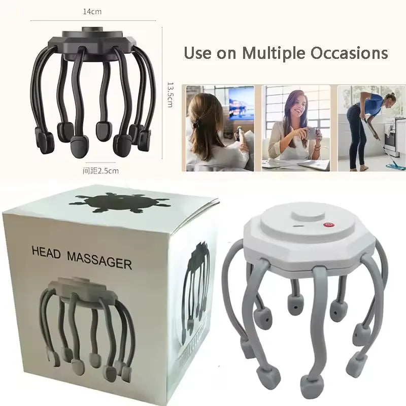 Electric Head Massager for Stress Relief, Scalp Massage, Physiotherapy Claw