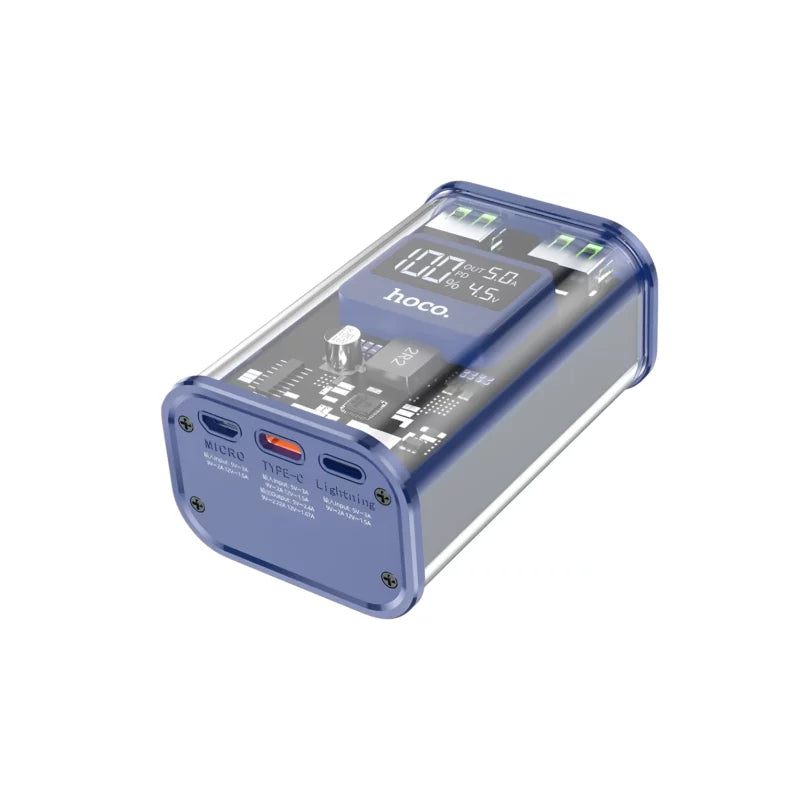 Hoco J105 10000mAh 22.5W Fast Charging Digital Display Power Bank – Blue - Azzan online shopping