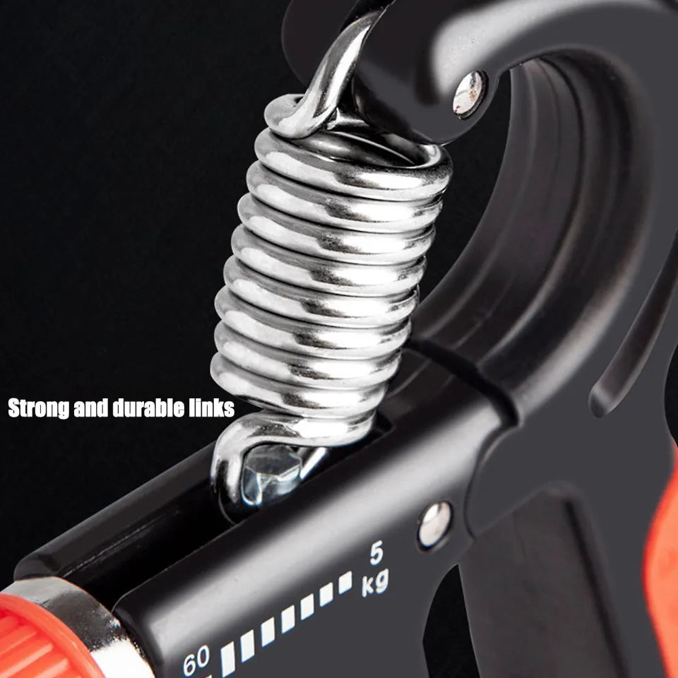 Adjustable Power Exercise Gripper Strengthener Hand Grip with Counter 5kg to 60kg Presser 1 pc - Azzan online shopping