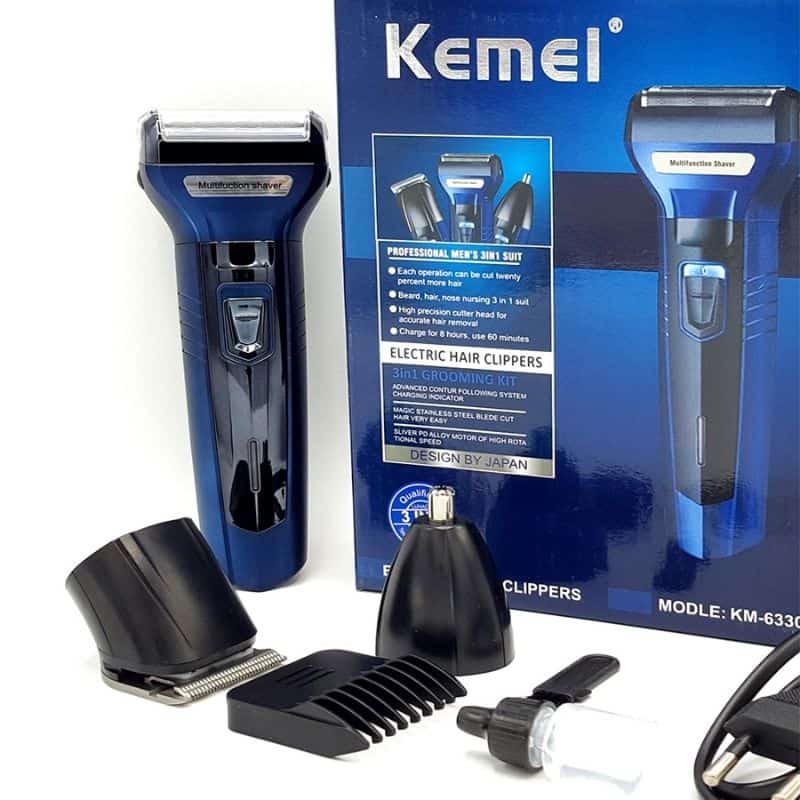 Kemei KM-6330 3-in-1 Hair Shaving Machine Grooming Kit - Azzan online shopping