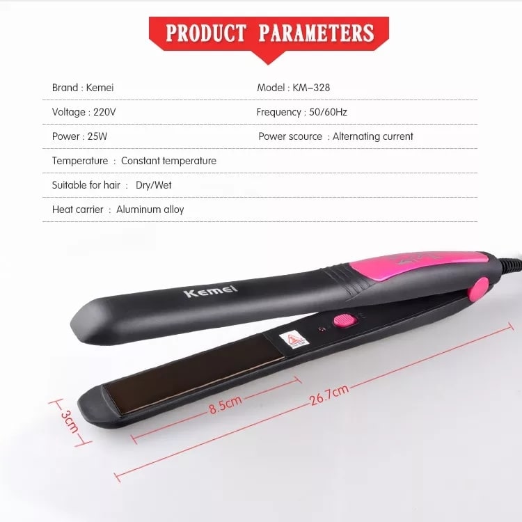 kemei Km-328 Professional Hair Straightener - Azzan online shopping