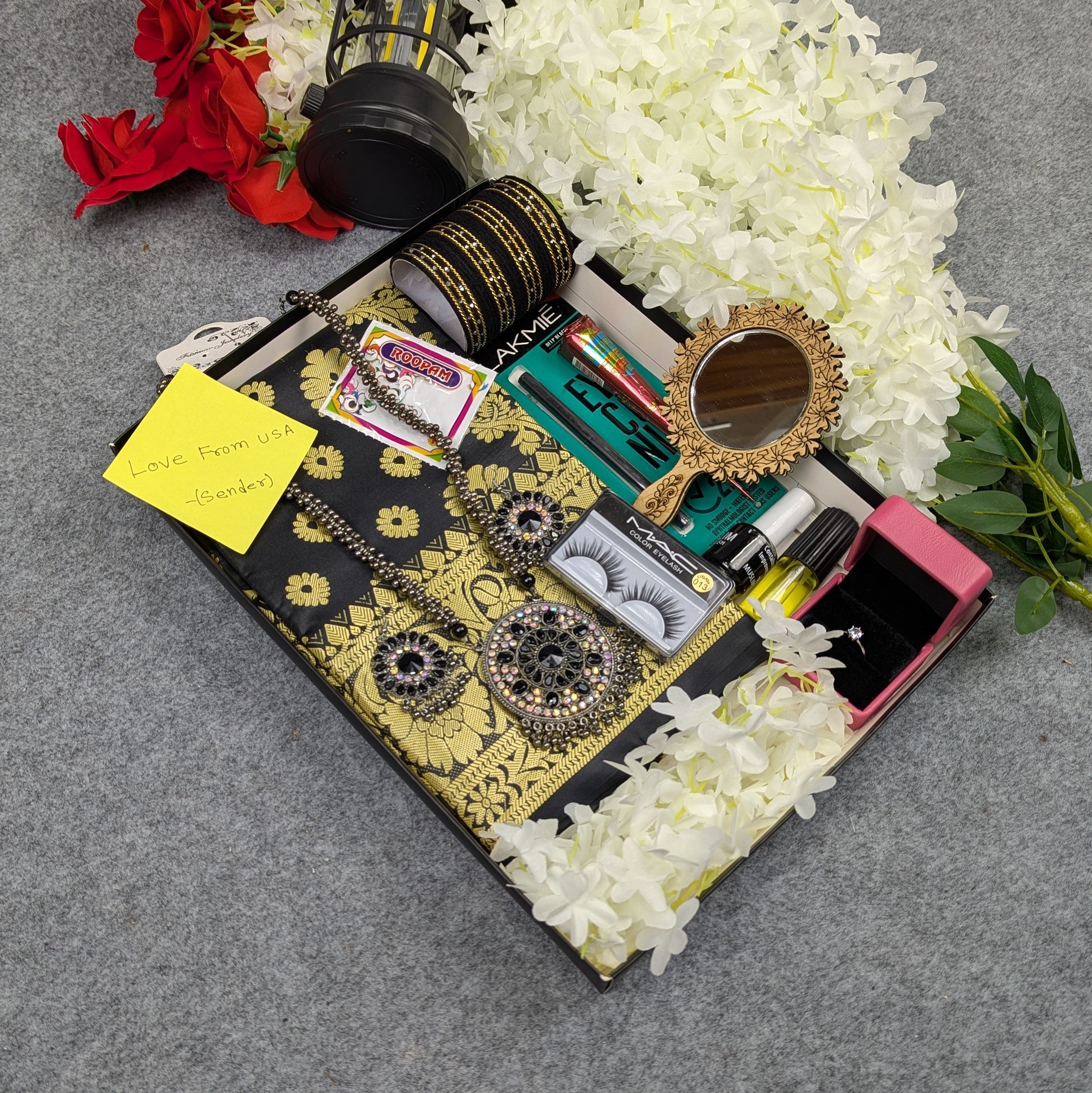 Premium Silk Katan Saree Combo Set - Black