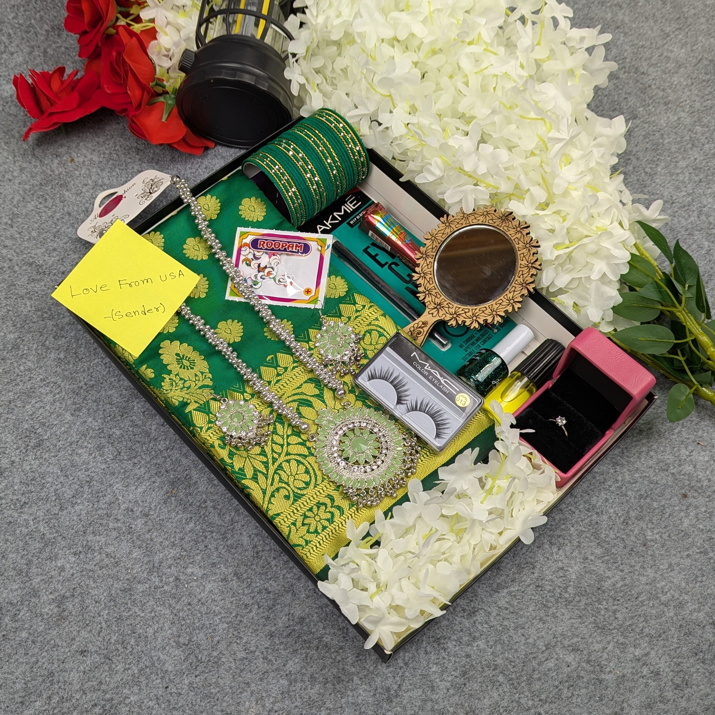 Premium Silk Katan Saree Combo Set - Green