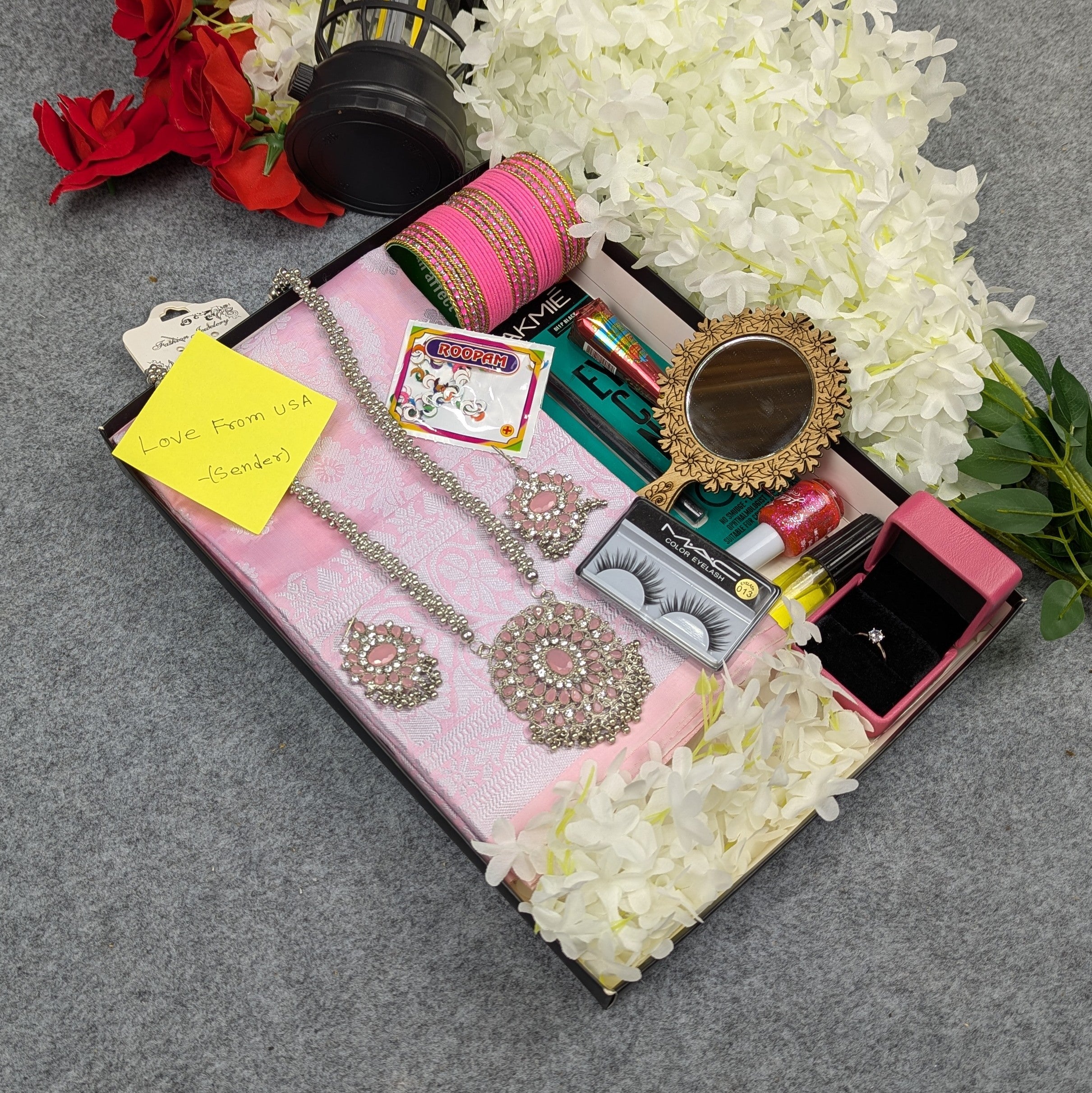 Premium Silk Katan Saree Combo Set - Light Pink