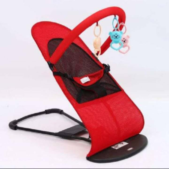 Toys/Adjustable Baby Bouncing Rocking Chair/Baby Rocking Chair with 3 Toys for Kids/Foldable Soft Baby Bouncer. - Azzan online shopping