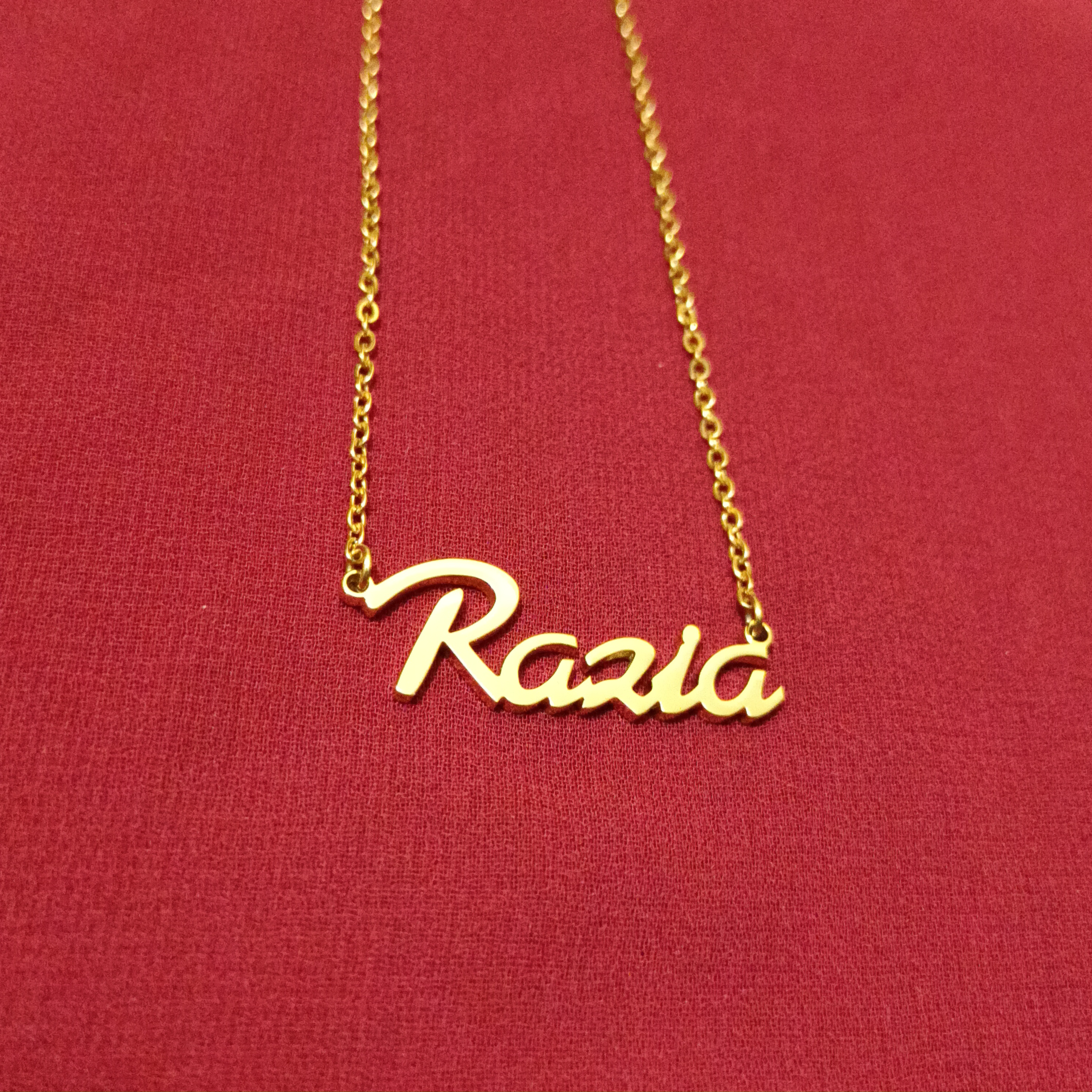 Nababali Gold " Razia " Style Name Necklace Gifts For Her